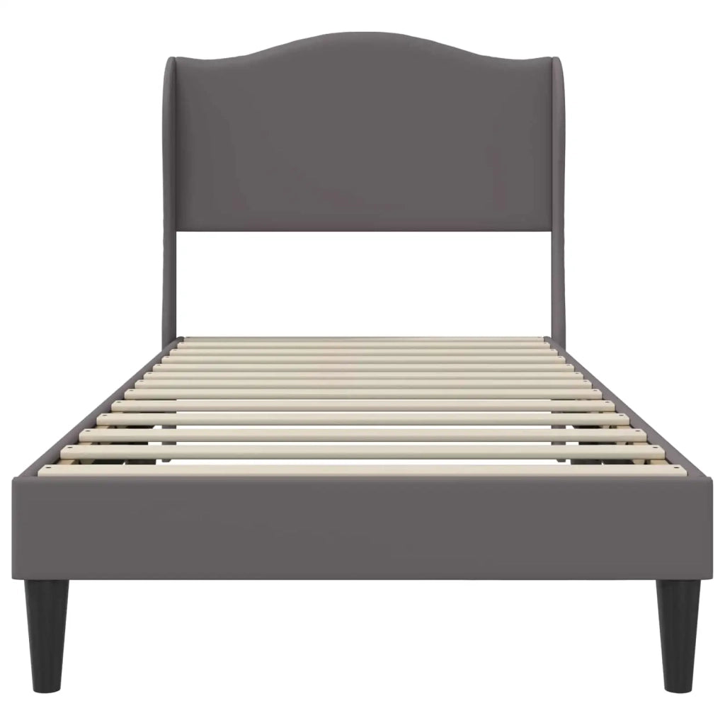 Struttura del letto con testiera-Giroletto Grigio 90 x 190 cm Similpelle 799347