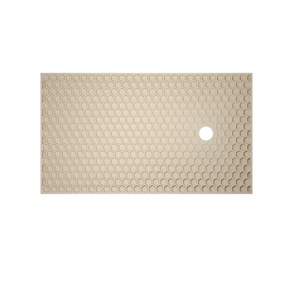 Piatto doccia rettangolare 80x180 cm in marmoresina avorio effetto pietra h3 cm | Milos
