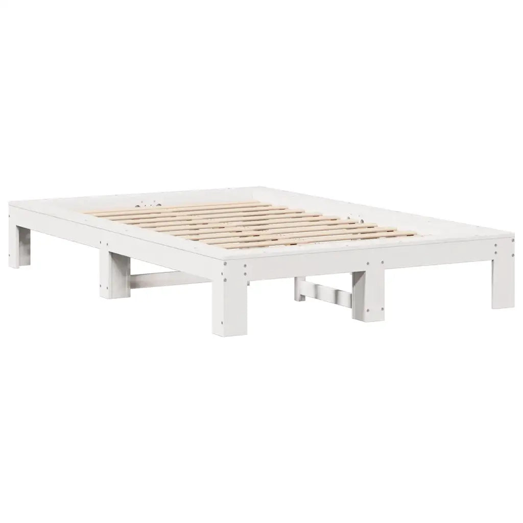 Giroletto senza Materasso Bianco 120x200 cm Legno Massello Pino