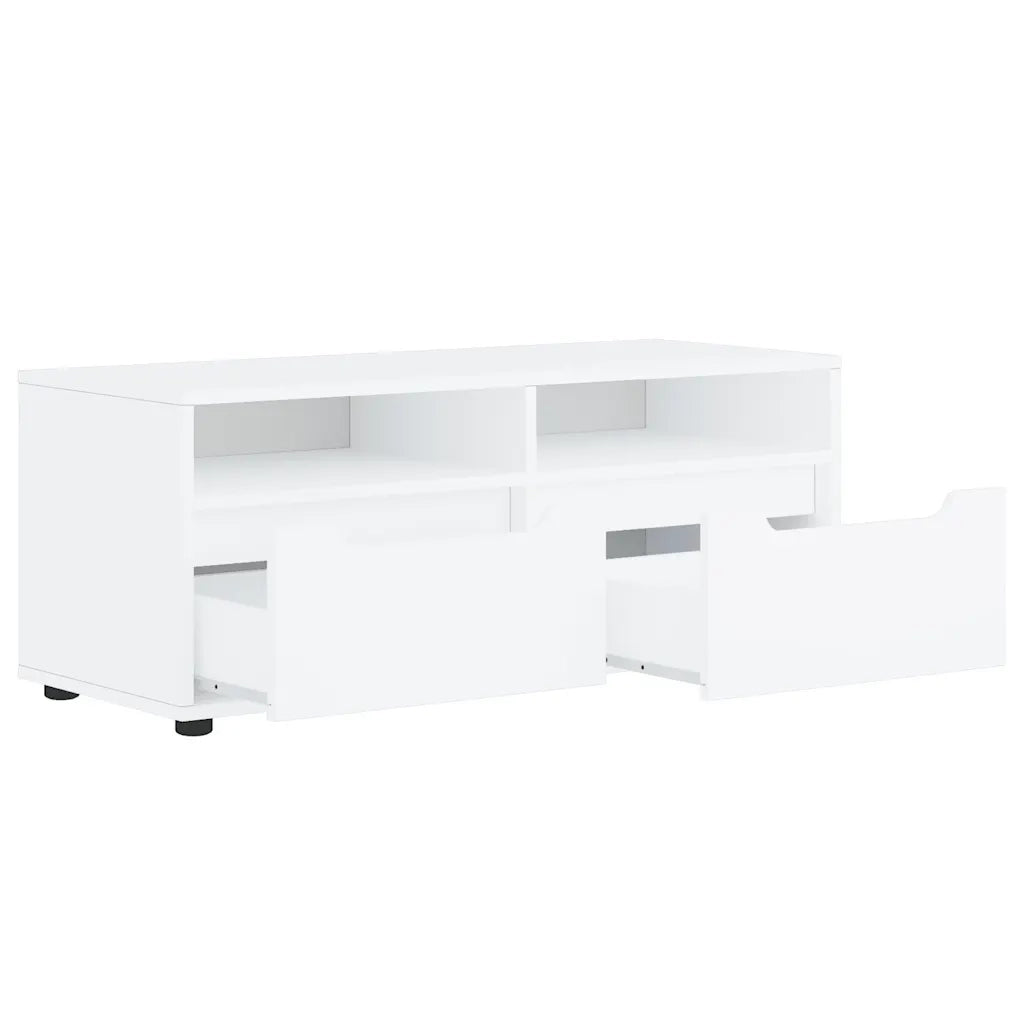 Mobile TV | Armadietto TV | Mobile Porta TV VISNES Bianco 100x40x38 cm in Legno Multistrato