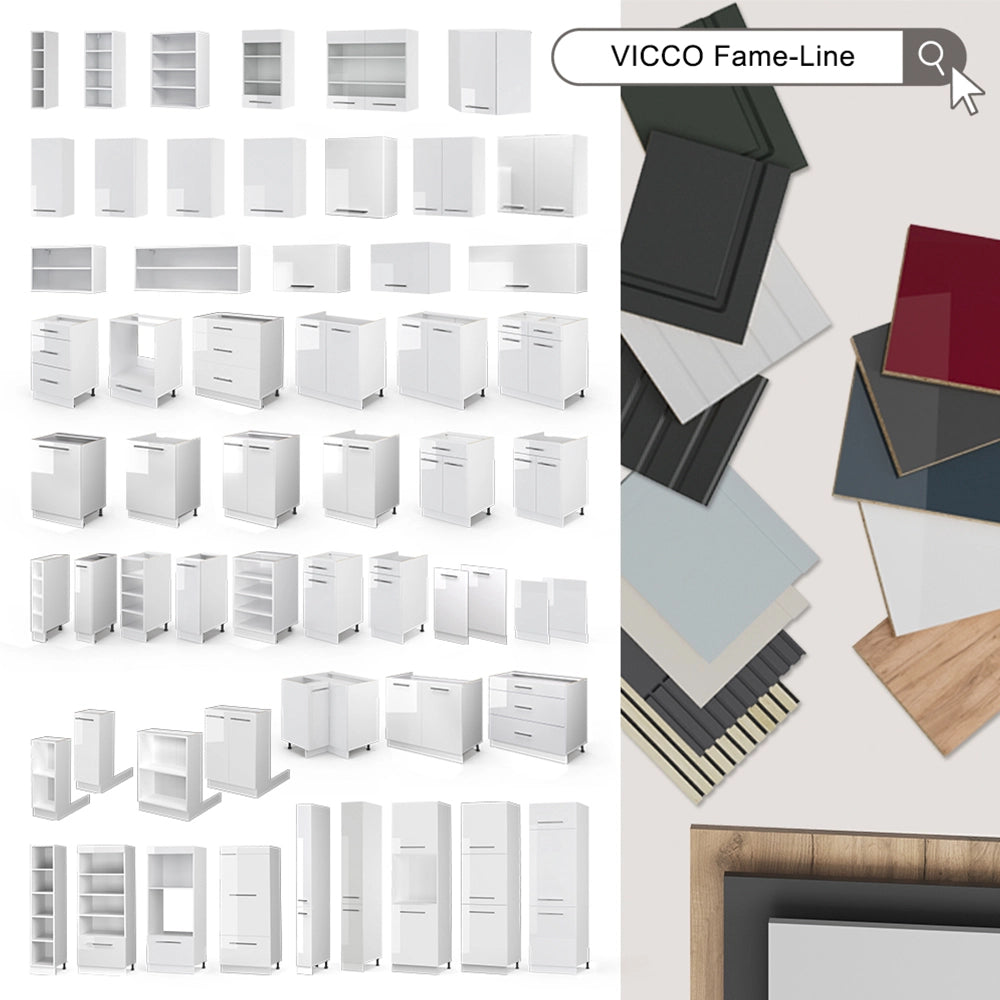 Pannello frontale della lavastoviglie Fame-Line Bianco rustico/Antracite 60 cm, PL Marmo Vicco