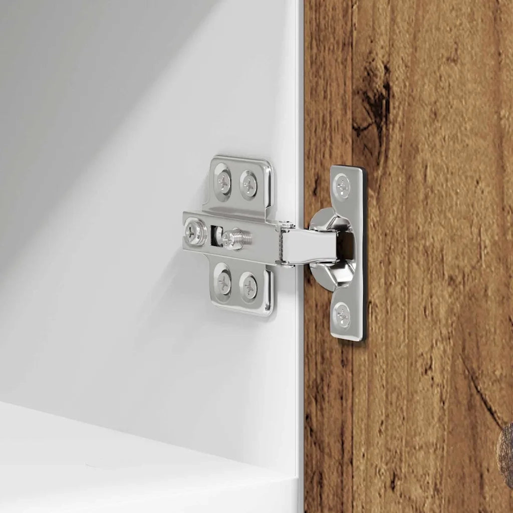 Armadio pensile 2 pcs Legno Antico e Bianco 30 x 31 x 40 cm 884127