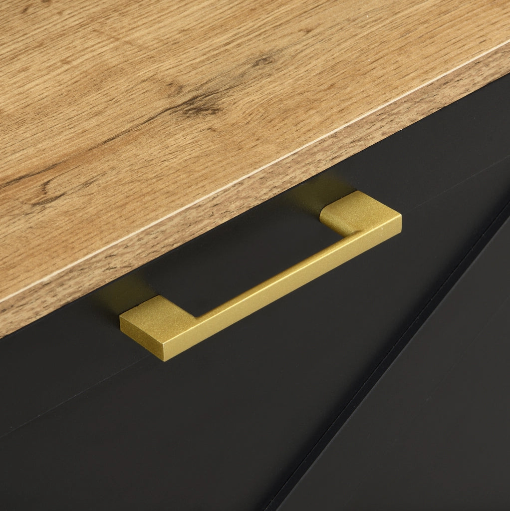 Mobile guardaroba 75x35x195 cm nero e legno MDF con appendiabiti e scarpiera