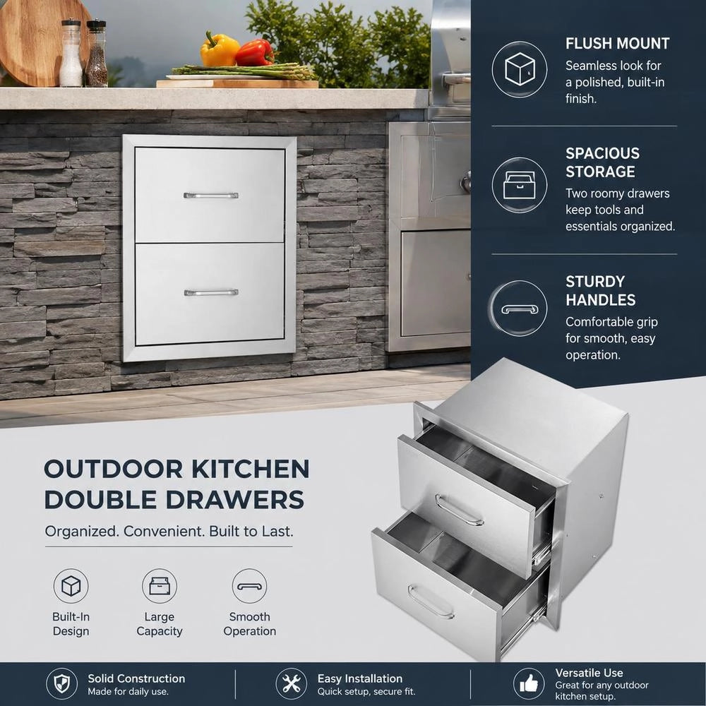 BBQ Drawers 45 X 52 Cm, Drawer Unit, Storage Cabinet, Grill Shelf