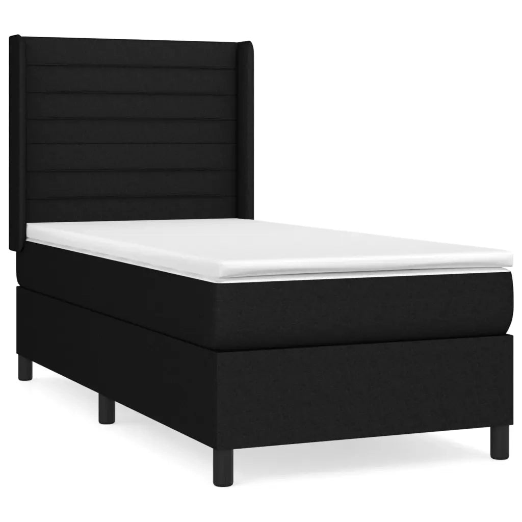 Giroletto a Molle con Materasso Nero 100x200 cm in Tessuto 3131491