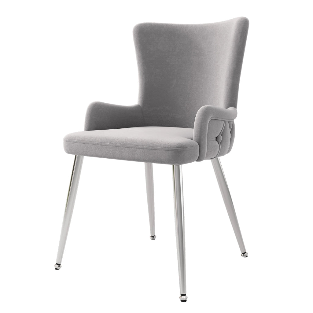 SEDIA in velluto grigio e argento Set da 6 pezzi