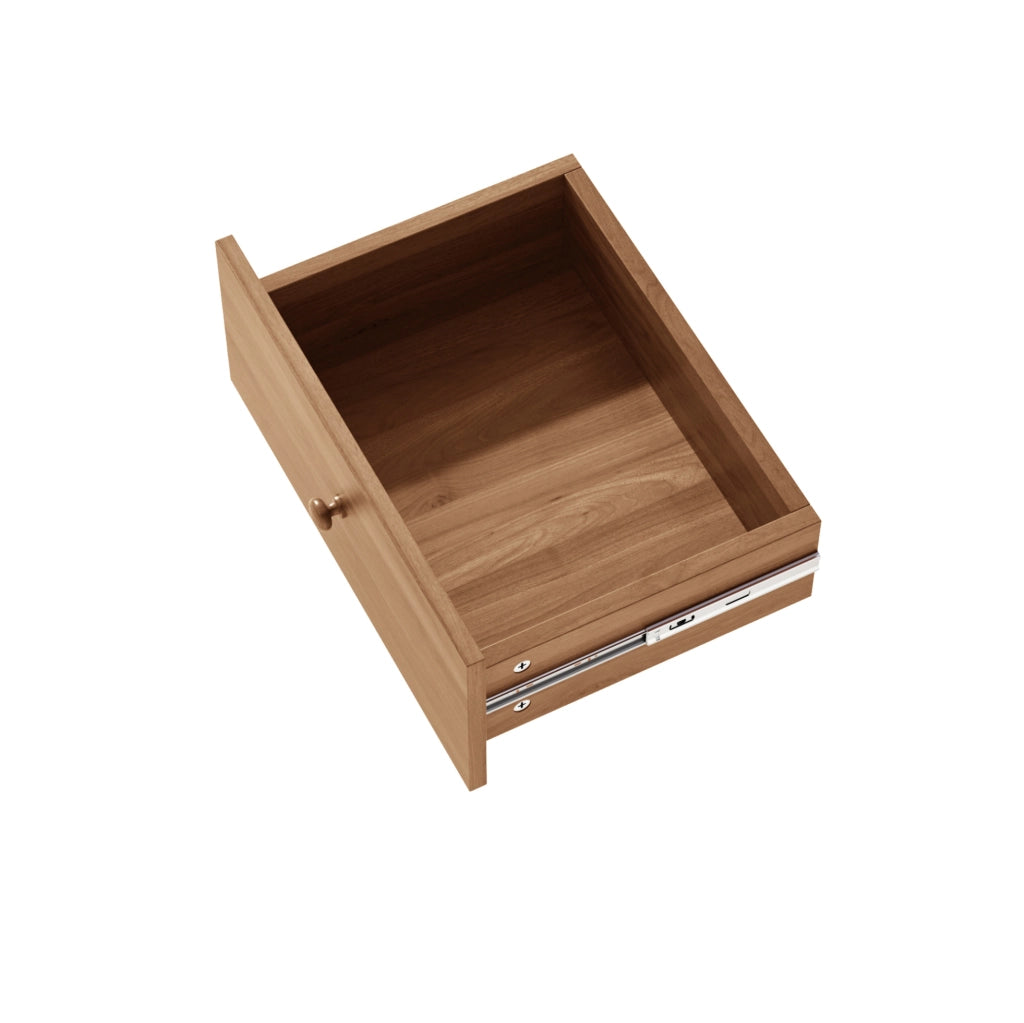 Scrivania estraibile 110x40x75,5 cm in MDF color noce con 3 cassetti