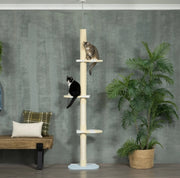 Tiragraffi per gatti regolabile 220-260 cm giallo