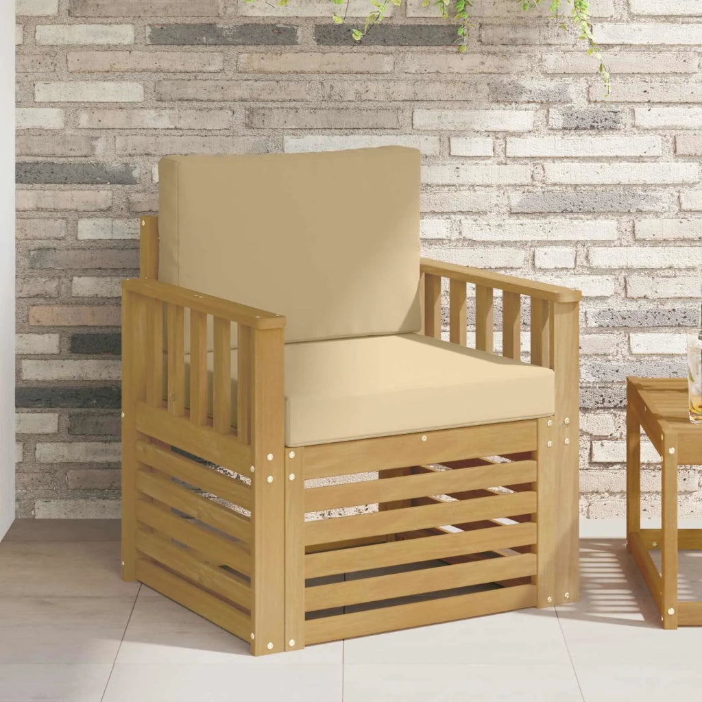 2 Pezzo Set di divani da esterno Poliestere Bianco e Beige 3439090