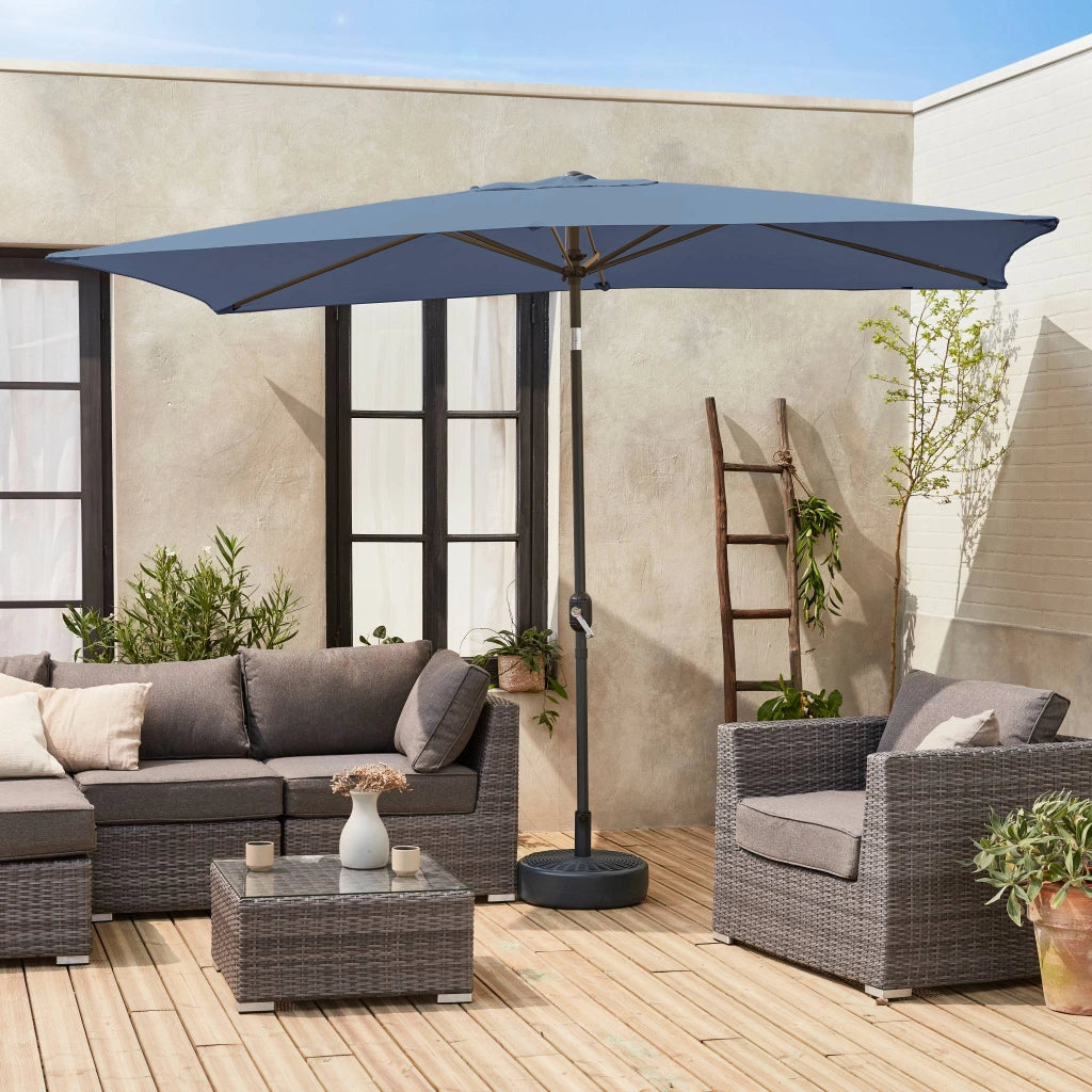 Ombrellone rettangolare, 2x3m, blu grigio