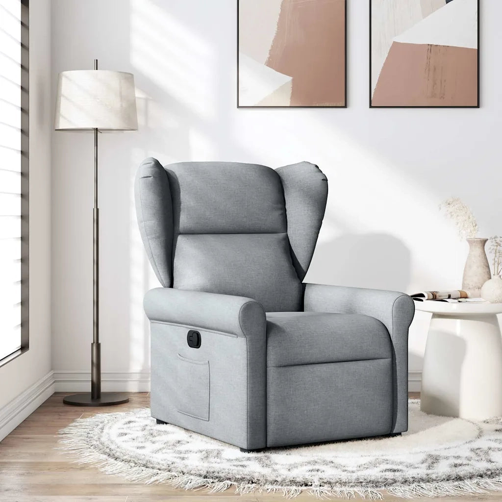 Poltrona Reclinabile in Tessuto Grigio Chiaro 4015656