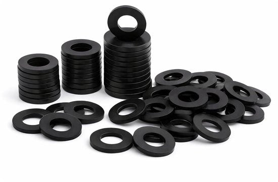 Carreggiate Flottanti 50 pezzi - M6 - Gomma - Carreggiate Piane - Affidabili - Resistente al Calore - Precise Connesioni a Viti - Dischi di Supporto
