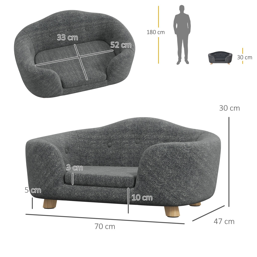 Cuccia per Cani con Cuscino ¨C zephmum ¨C Grigio Antracite 70x47x30cm
