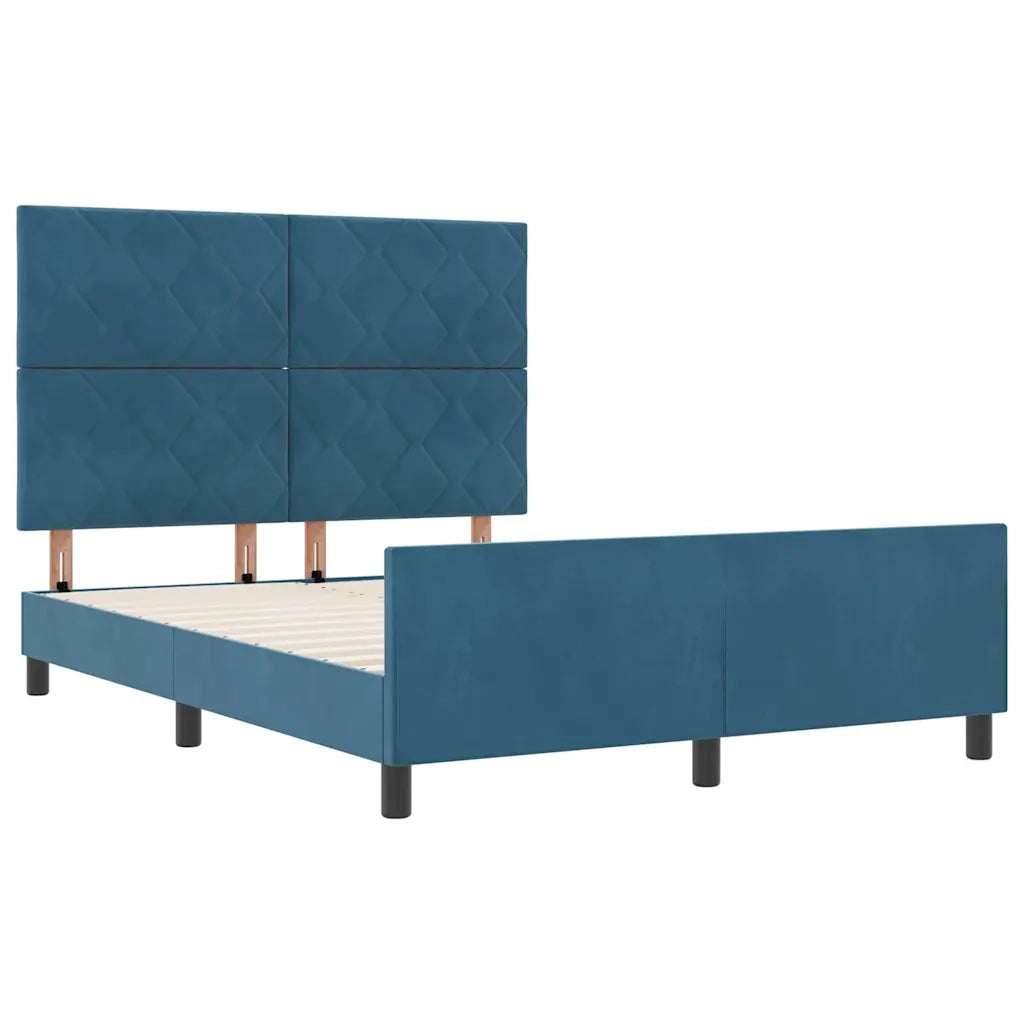 Letto a molle con testiera Blu Scuro 160 x 200 cm Velluto 3345021
