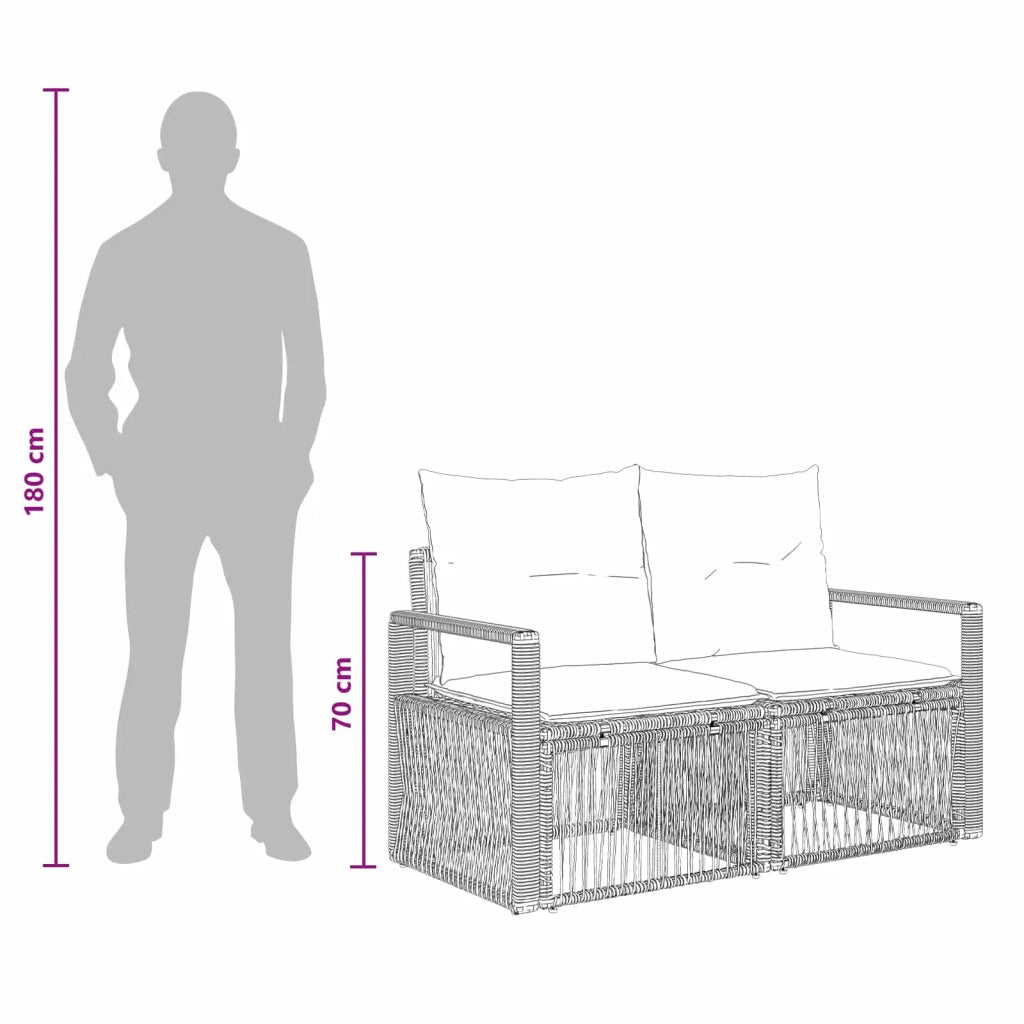 Set Divano da Giardino 6 pz Nero polyrattan 3435673