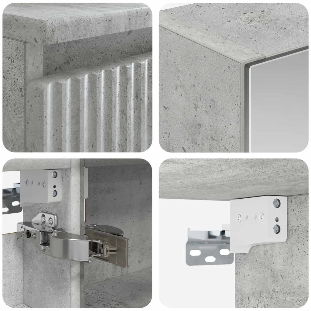 Set di Armadi da Bagno 5 pz Grigio Cemento Legno ingegnerizzato 3407290