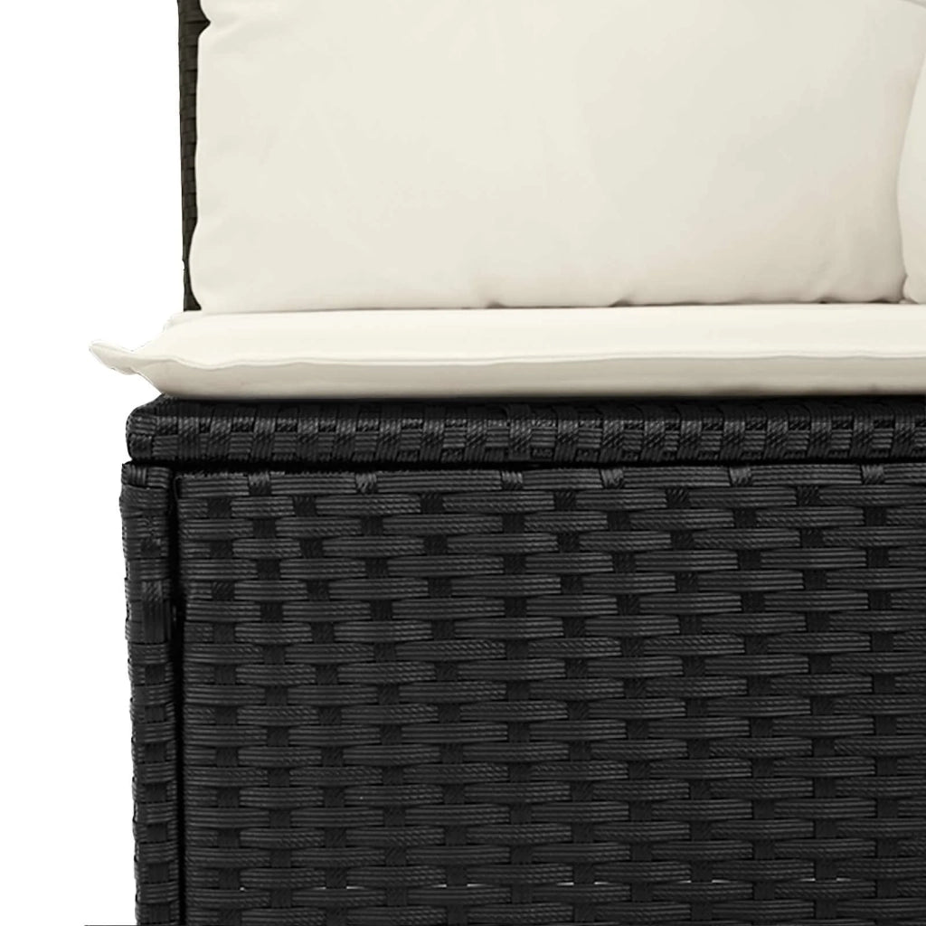 Set Divano da Giardino con cuscino 13 pcs Nero e Crema 3363360