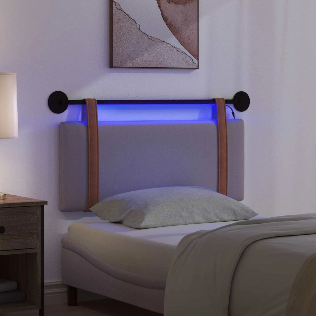 Testiera | Testata sospesa Con luce LED Tortora PU Antico