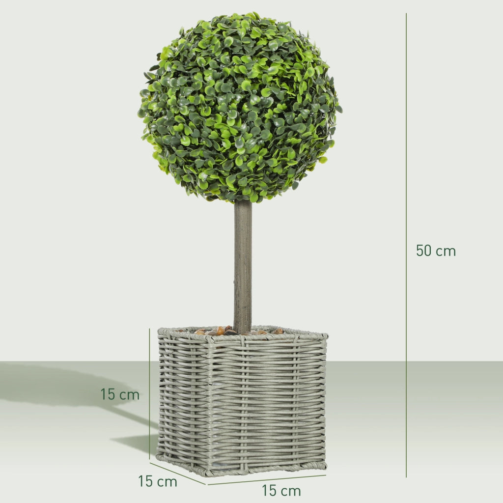 Set 2 piante artificiali ¨C zephmum ¨C verde plastica cemento
