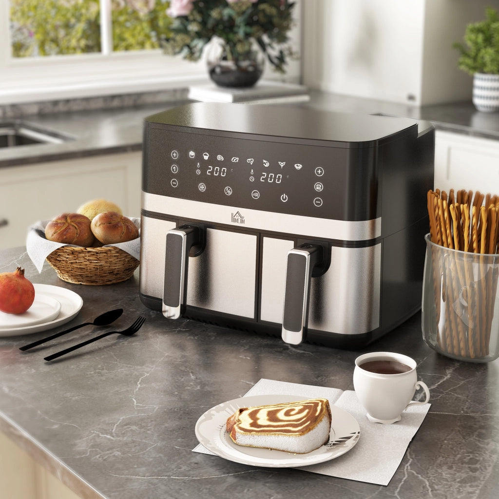 Friggitrice ad aria calda 2700W 8 funzioni ¨C zephmum ¨C 41.8x39.2x31.1 cm nero argento
