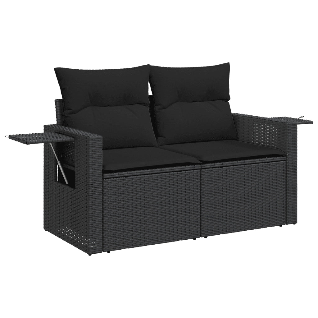 Set Divani da Giardino con Cuscini 8 pz Nero in Polyrattan 3264961
