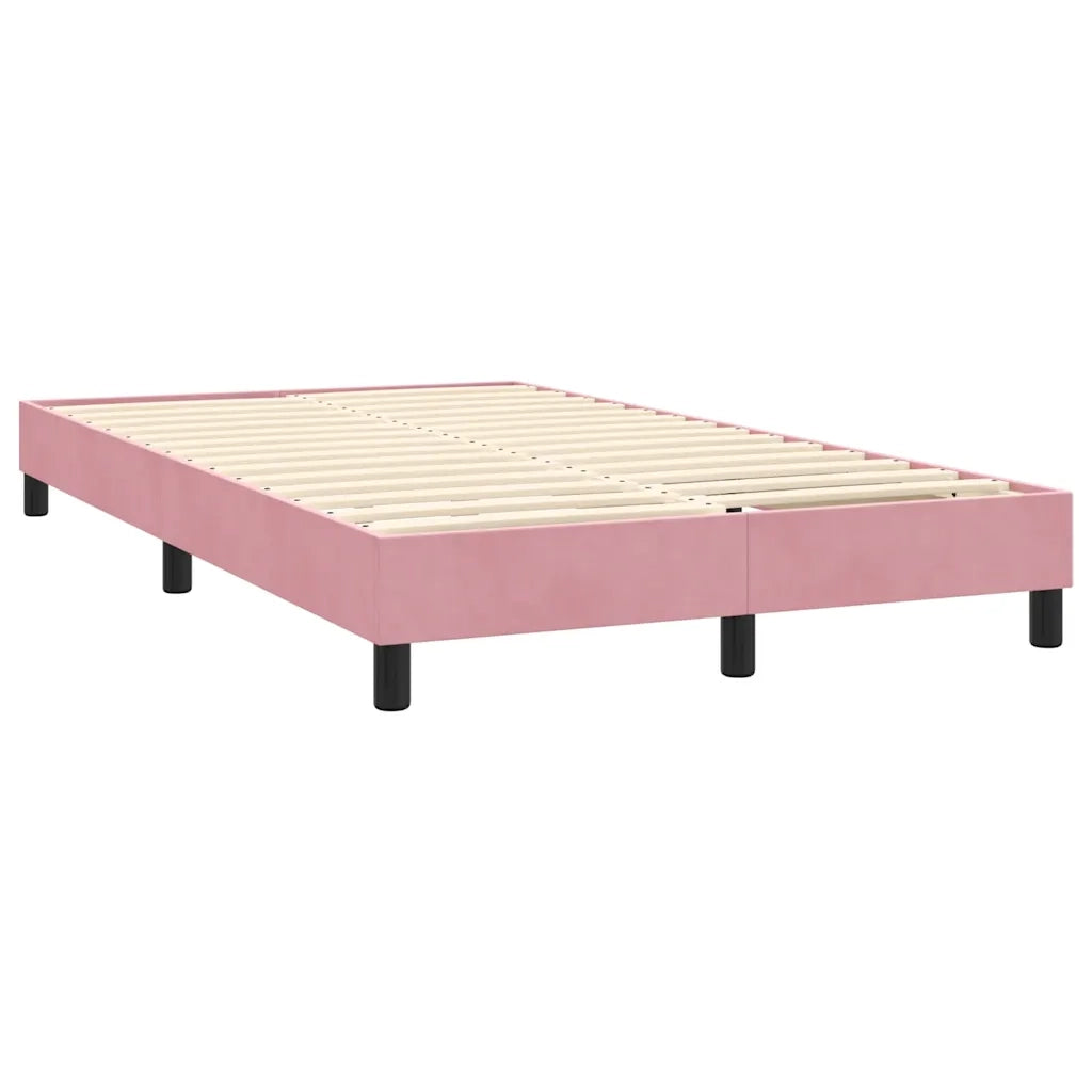 Letto a Molle con Materasso e LED Rosa 120x220 cm in Velluto 3316736
