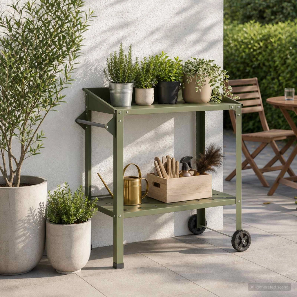 Tavolo da Vaso con Ruote 96 x 50 x 89 cm 8014851