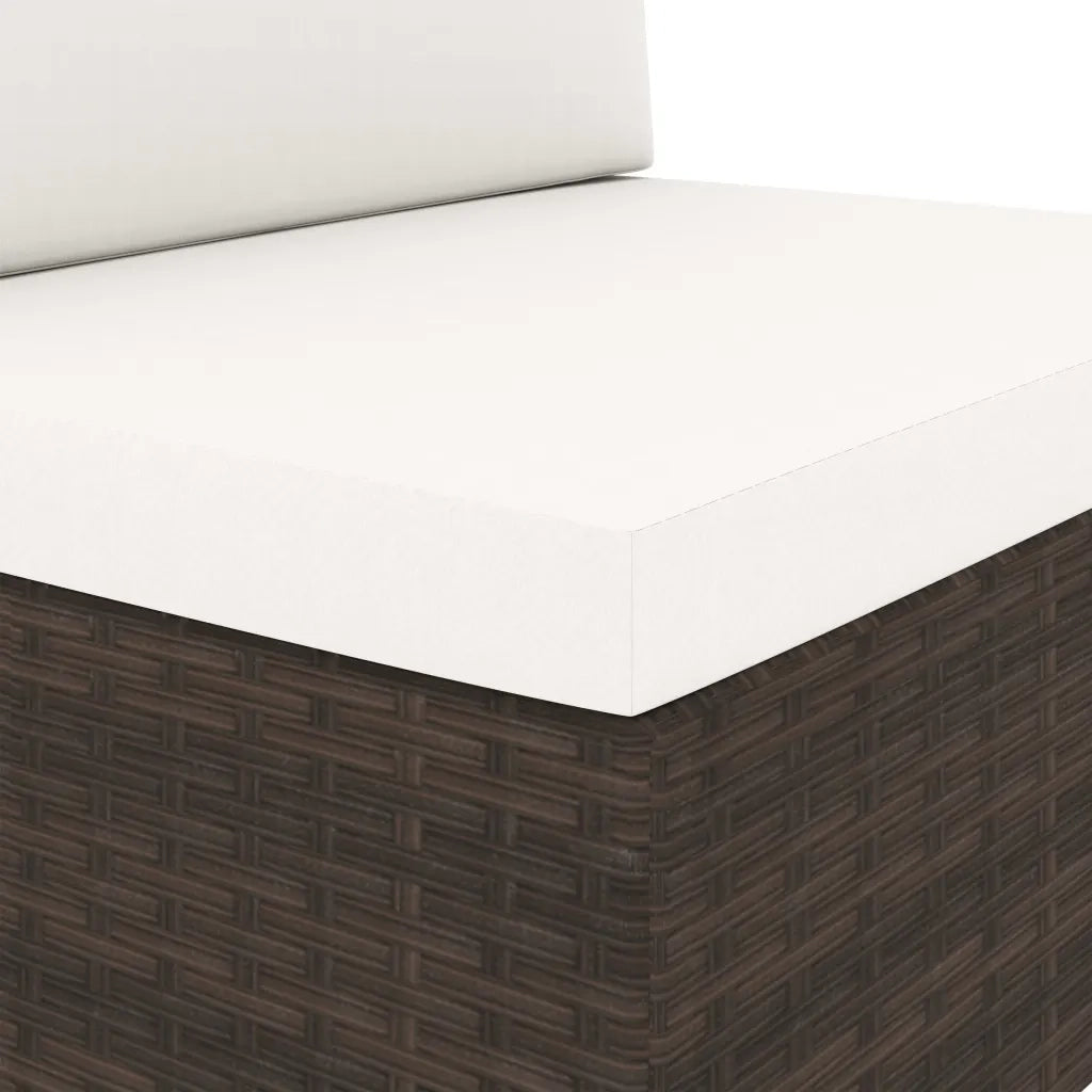 Divano Modulare a 2 Posti in Polyrattan Marrone 49513