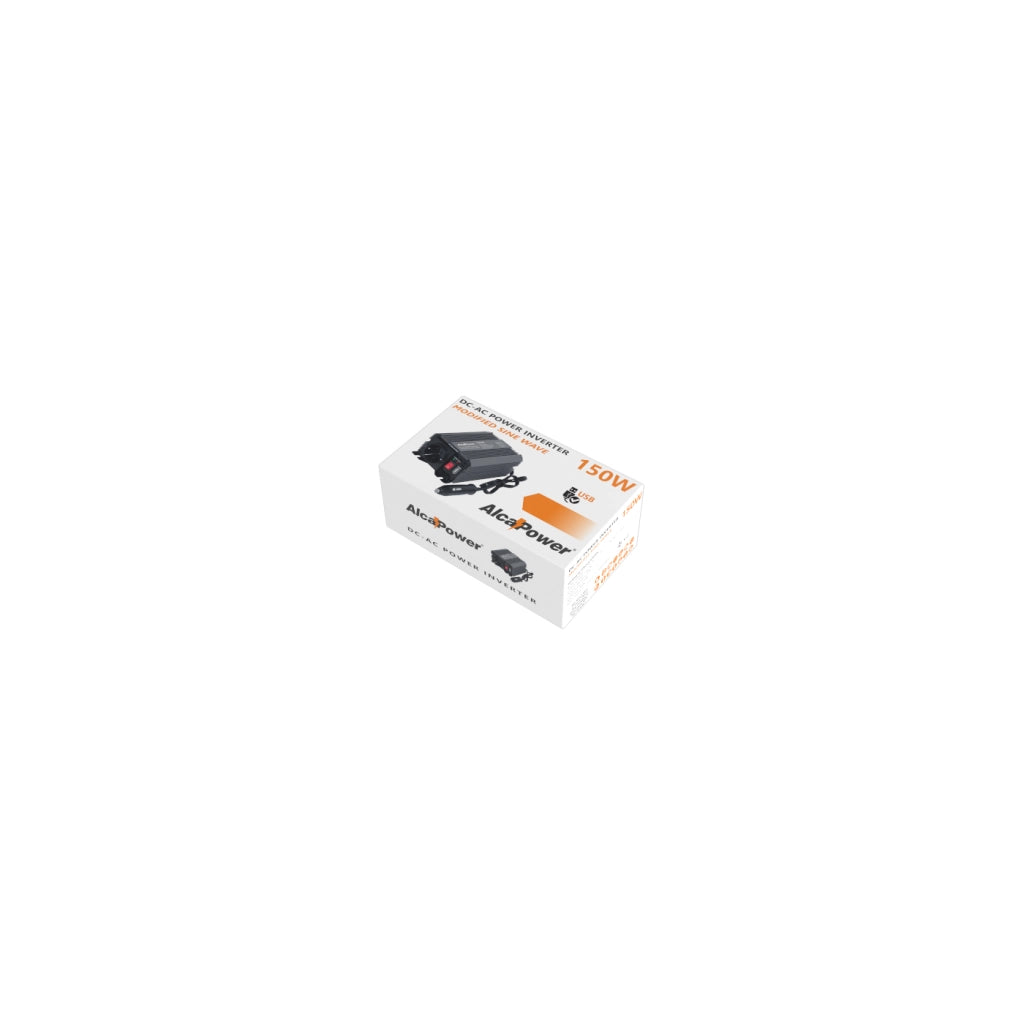 Alcapower Inverter Soft Start 150W 12V DC a 230V AC con Porta USB integrata e Sistemi di Protezione Elettronica Avanzati per dispositivi portatili