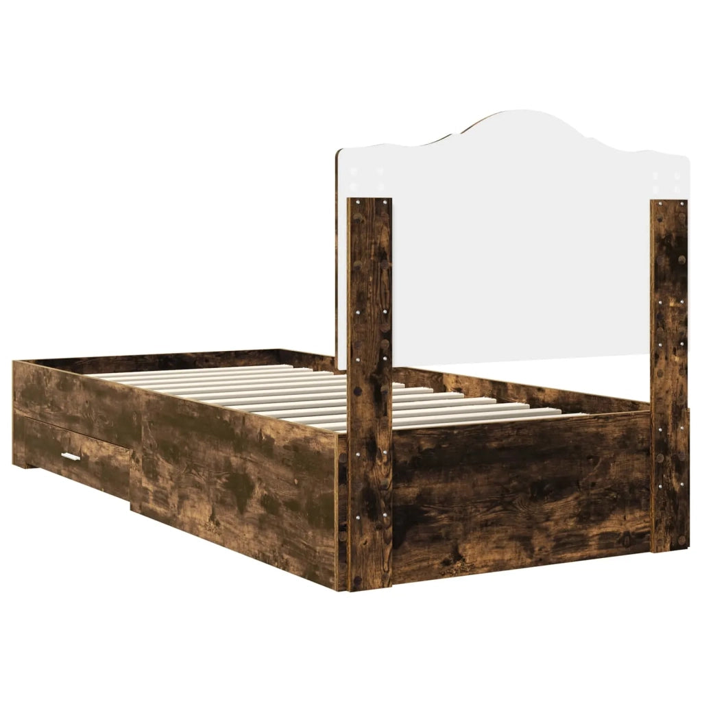 Struttura del letto-Giroletto Rovere fum¨¦ 90 x 190 cm Legno multistrato 585019
