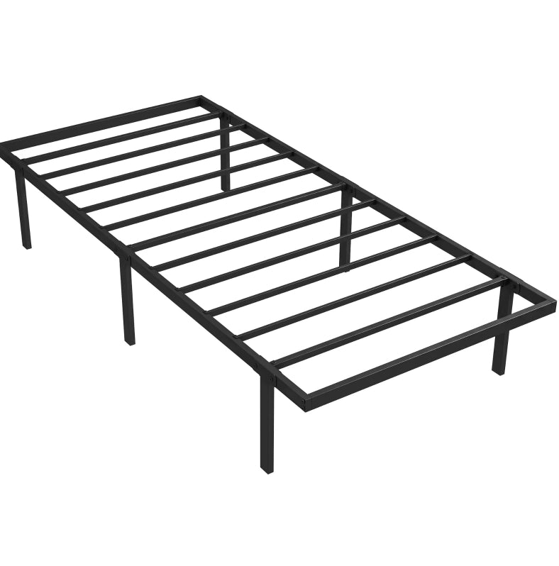 Letto singolo in metallo nero 90 x 200 cm con rete