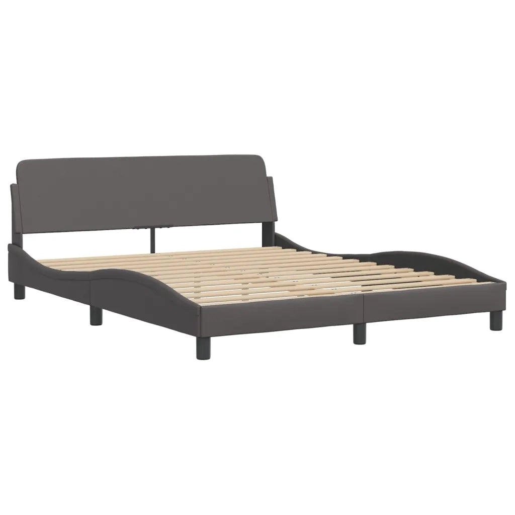 Letto matrimoniale | Letto per adulti | Giroletto con LED senza Materasso Zadar Grigio 160x200 cm