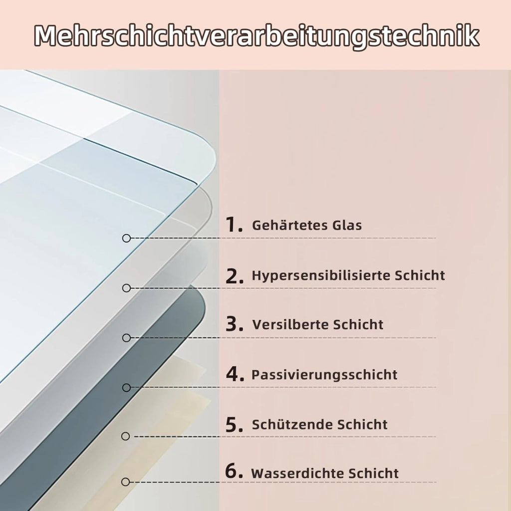 ZMH Specchio da bagno illuminato con interruttore dimmerabile e touch