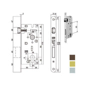 Serratura Inf.Legno Duo E50 Bronzata 851 Agb
