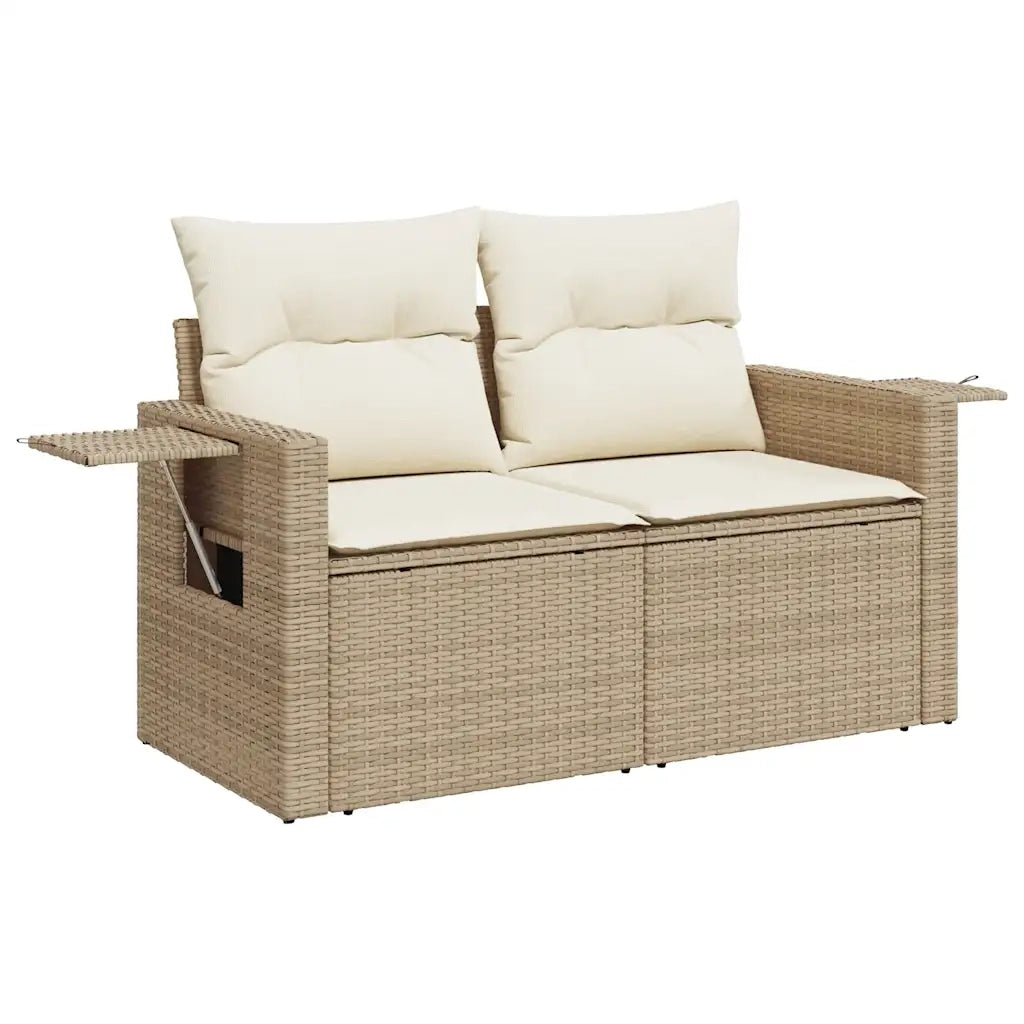 Set Divano da Giardino 10 pz con Cuscini Beige in Polyrattan 3327194