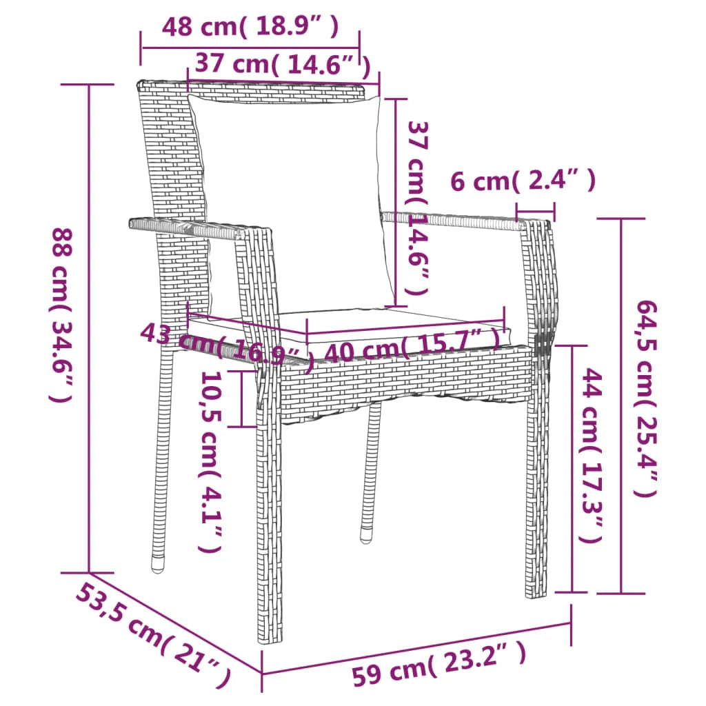 Set da pranzo da giardino per esterni da 5 pezzi con cuscini grigi 02_0013718