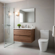 Composizione mobile bagno sospeso con cassetti cm 100 mod. ELEGANCE - Noce