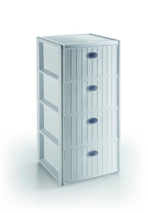 Cassettiera in Plastica elegance 4 cassetti Bianca Stefanplast