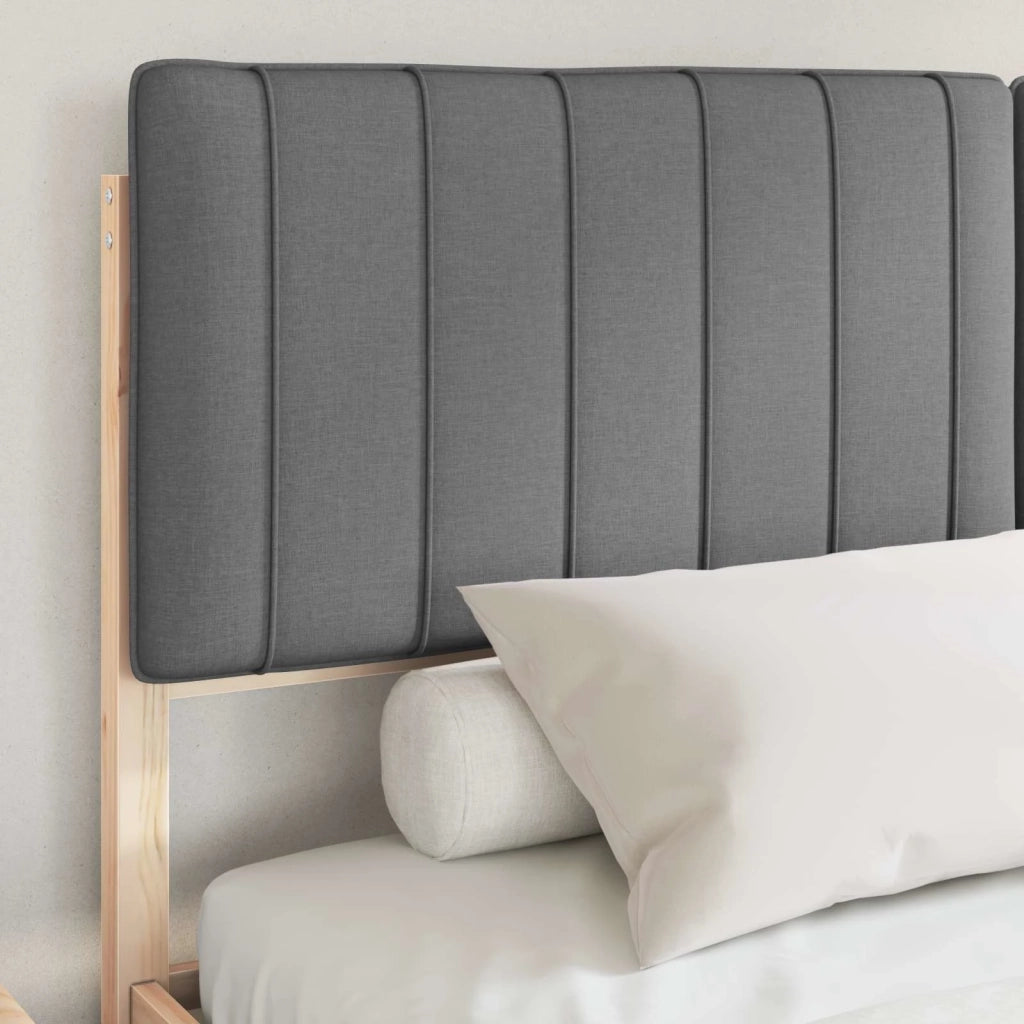 Letto con Testiera Rivestita Grigio scuro 150 x 200 cm