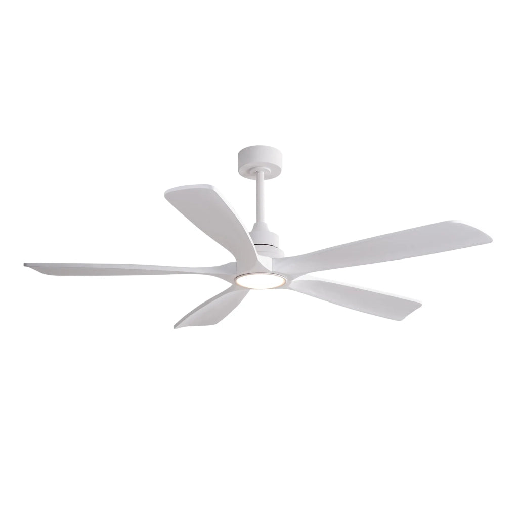 Ventilatore da soffitto 42 pollici bianco, 3 pale in legno massello rinforzate, motore DC reversibile, 6 velocità, 3CCT, memoria spegnimento, telecomando wireless