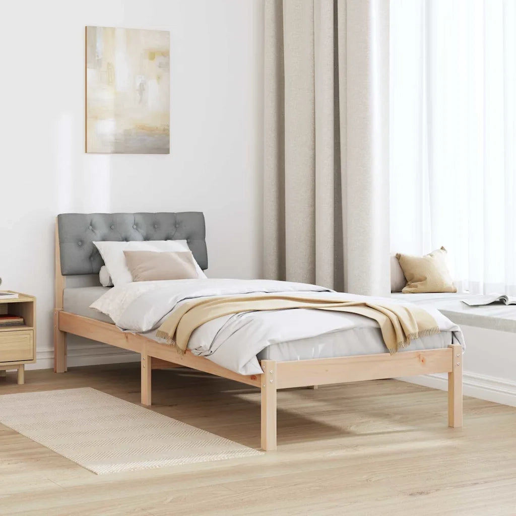Struttura del letto-Giroletto Marrone e grigio chiaro 80 x 200 cm 343667