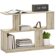 Tavolino da Caffè a S in Legno 90x30x61 cm per Soggiorno Salotto Tavolino Basso con Ripiani Salvaspazio Moderno
