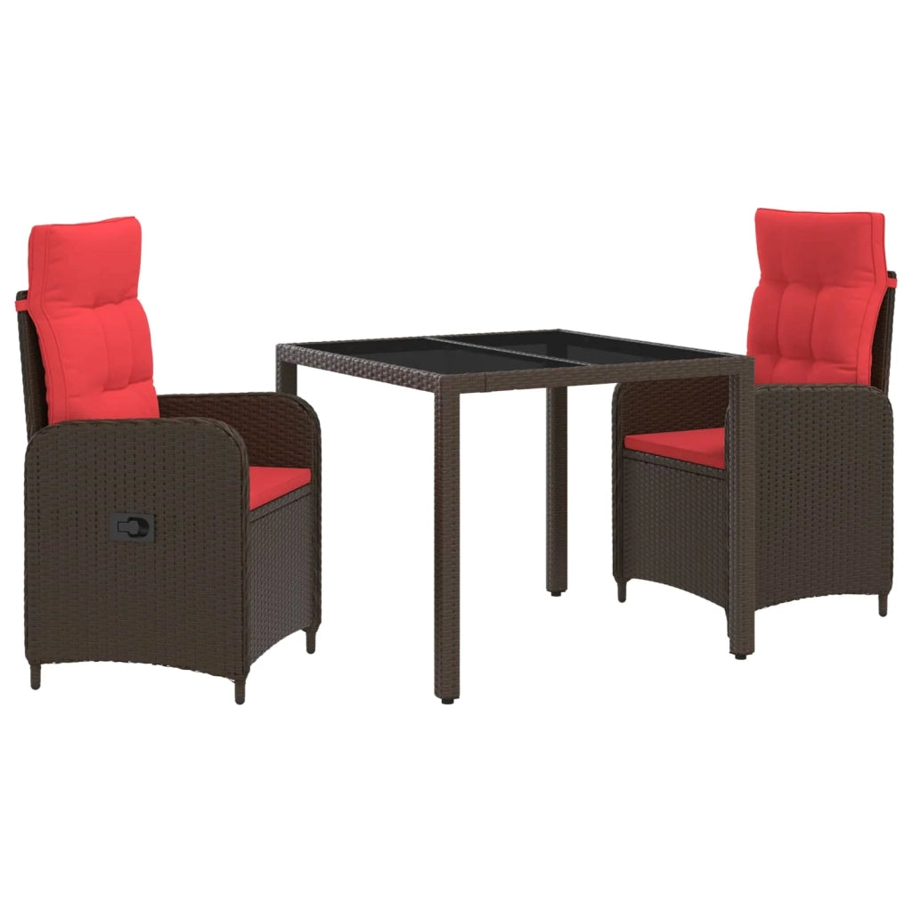 Set da pranzo per esterni 3 pz polyrattan 3422312