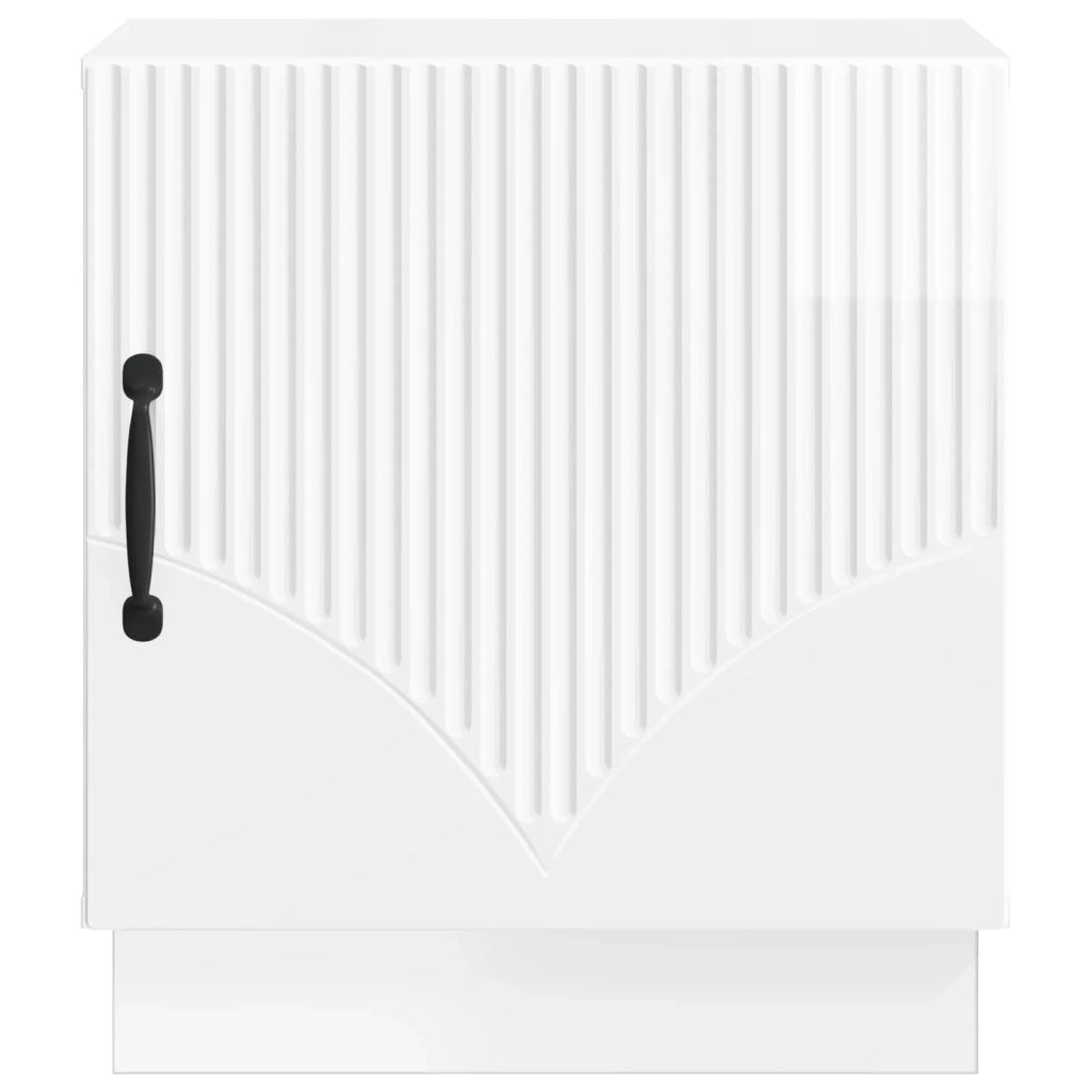 Comodino 2 pz Bianco Lucido 43 x 34,5 x 47 cm 895264