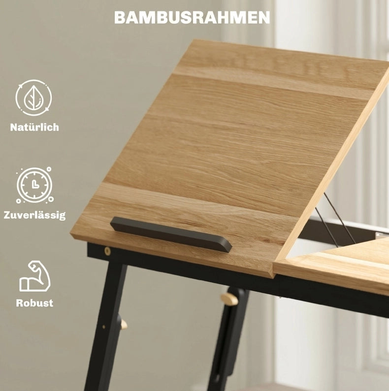 TAVOLO da Letto Pieghevole e Inclinabile 83,5x33 cm Color Rovere