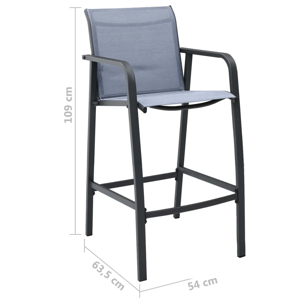 Set Bar da Giardino 5 pz Nero e Grigio 3073577