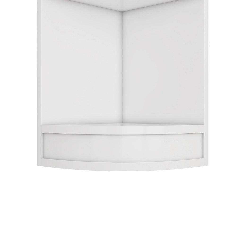 Libreria angolare 42x30x180 cm bianca in MDF, cinque ripiani
