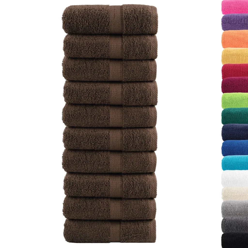 Asciugamani per ospiti Premium SOLUND 10 pz Marrone 30x50 cm 600 g/m² 137232