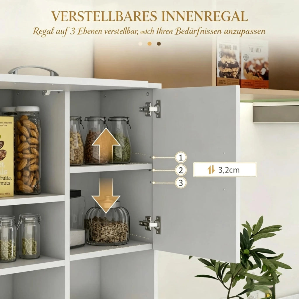 Armadio da cucina alto con cassetto, ampio mobile contenitore a colonna con molteplici spazi di archiviazione (solo armadio alto)