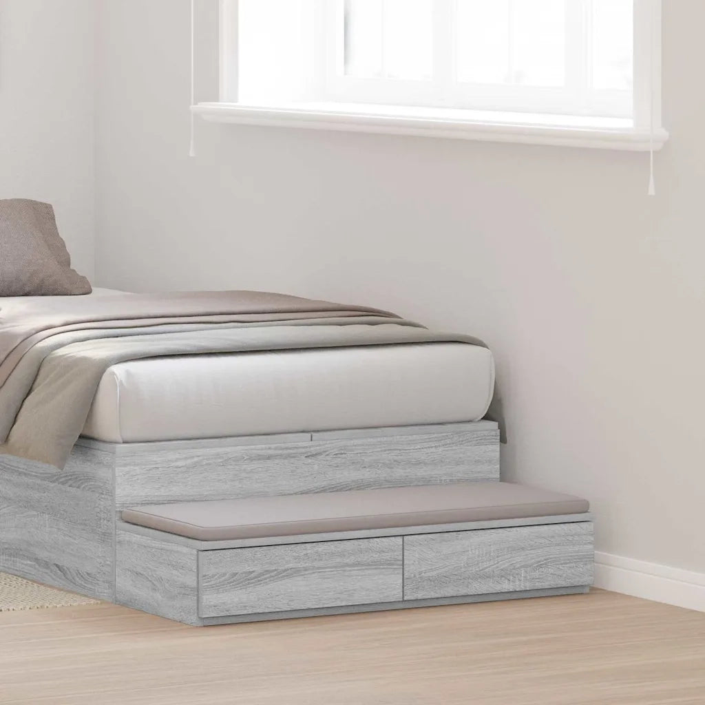 Cassetti per letto | Comodino | Armadio da Notte | Mobiletto da notte Grigio Sonoma 100 x 36,5 x 16,5 cm